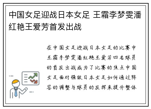 中国女足迎战日本女足 王霜李梦雯潘红艳王爱芳首发出战